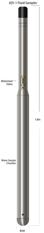 1L Volume Bipolar Codes Signal Fluid Sampler Probe Untuk Lingkungan 75 derajat 20MPa
